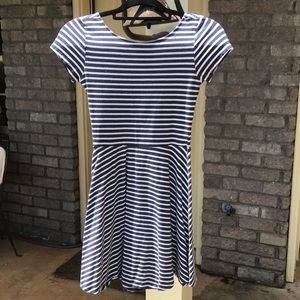 Abercrombie Stripe Open Twist Back Skater Dress